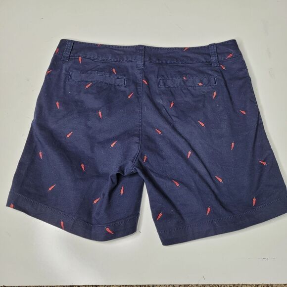 6 BASS CHILI PEPPERS TABASCO WOMEN'S red hot navy blue Mexico SHORTS MEDIUM - Picture 6 of 8